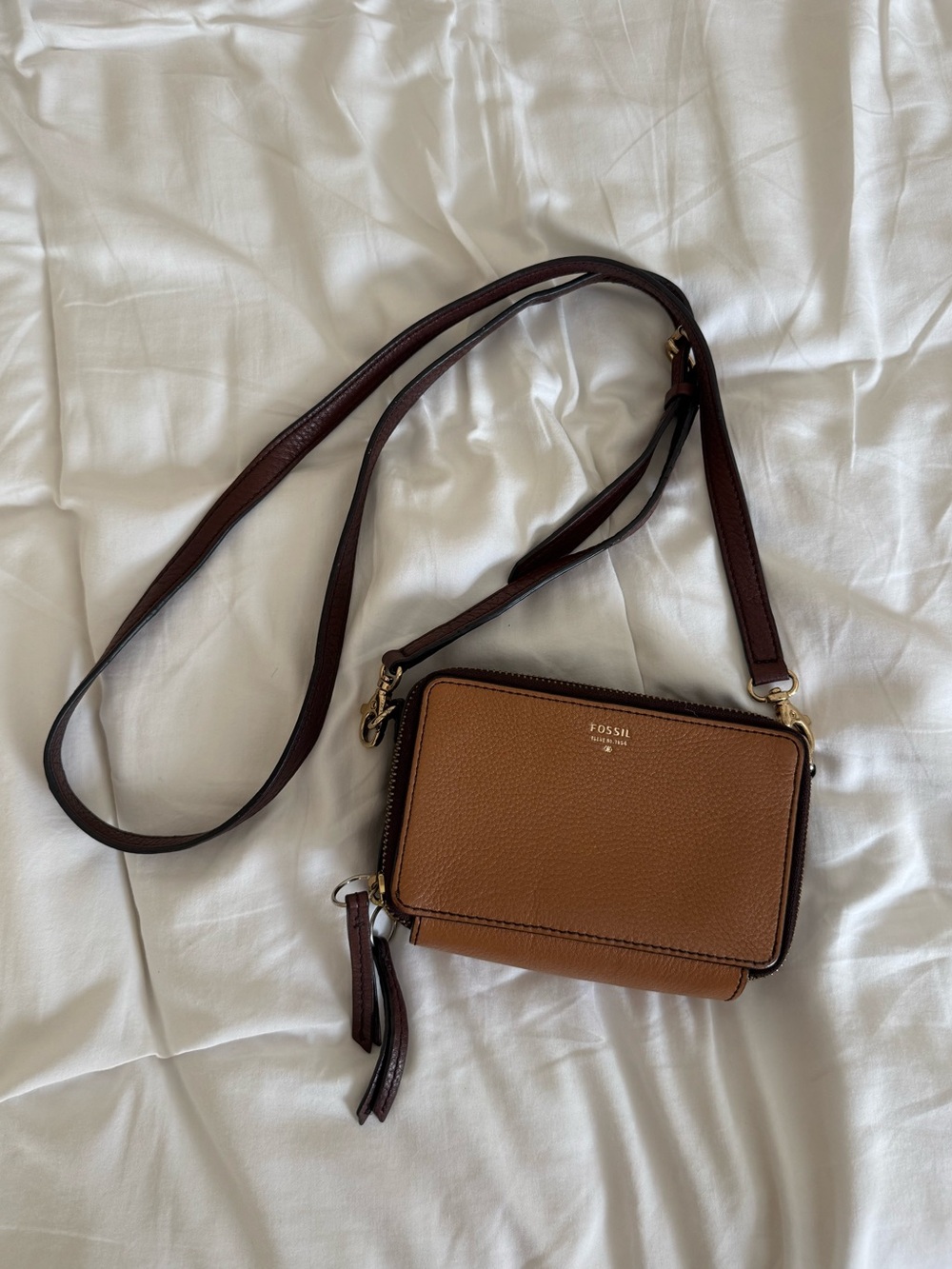 Fossil Leather Mini Crossbody Bag